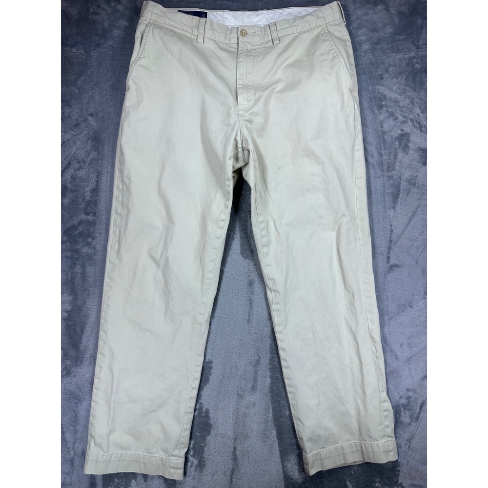 Polo Ralph Lauren Preston Pant Mens 36x32 Khaki Tan Cotton Chino Straight Leg